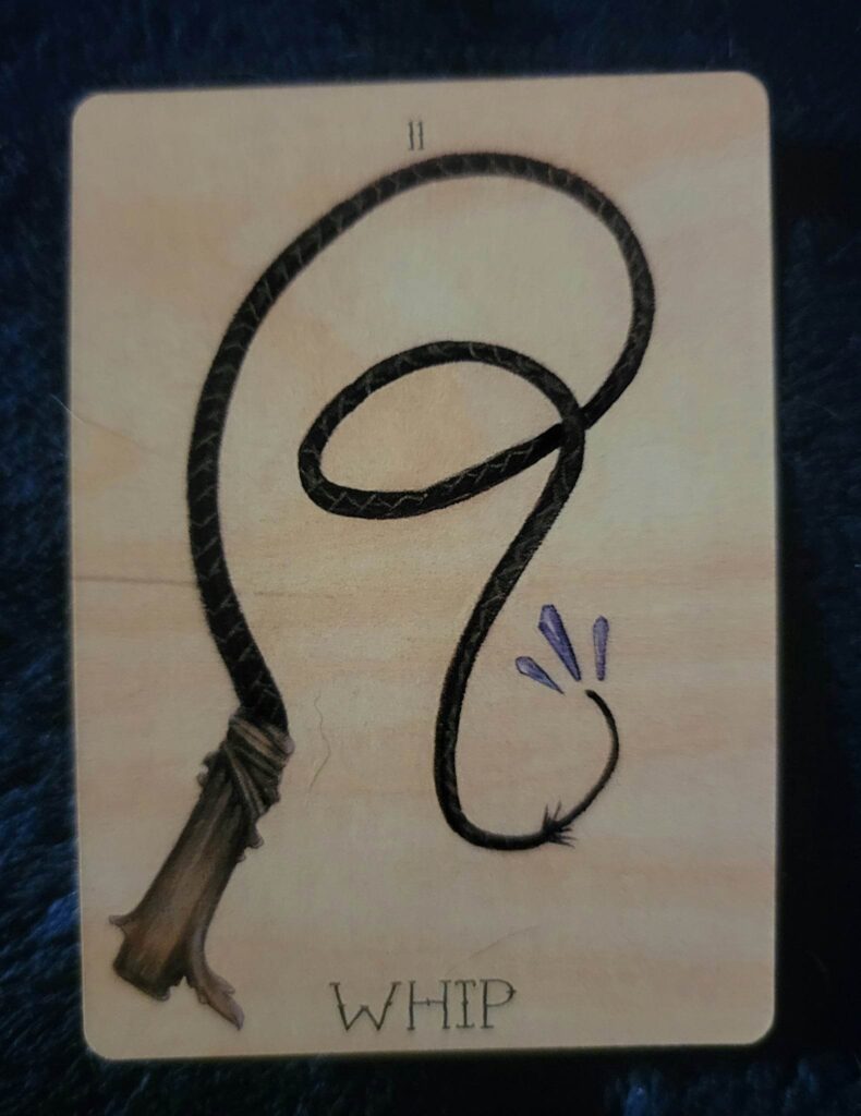 Seeker's Lenormand card, whip