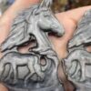 Silver Sheen Obsidian Horses - Image 2