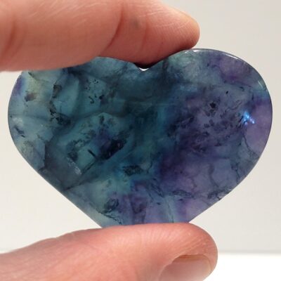 Blue Rainbow Fluorite Hearts - Image 60