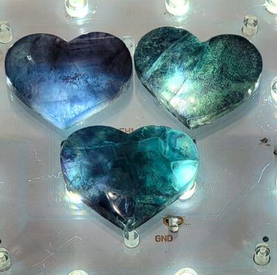 Blue Rainbow Fluorite Hearts - Image 67