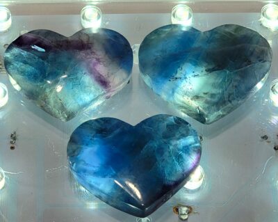 Blue Rainbow Fluorite Hearts - Image 3