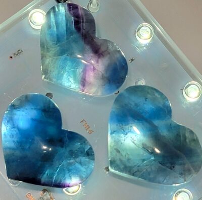 Blue Rainbow Fluorite Hearts - Image 4
