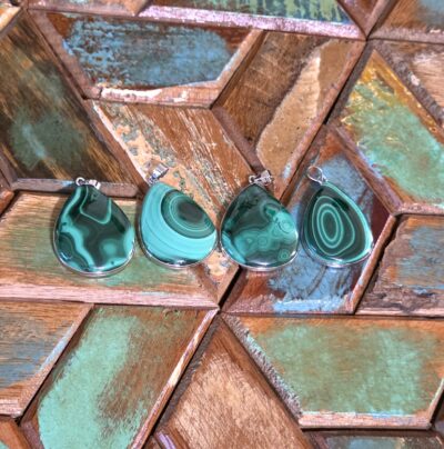 Malachite Tear Drop Pendants - Image 5