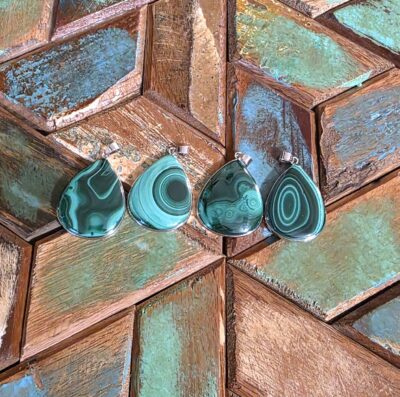 Malachite Tear Drop Pendants - Image 6