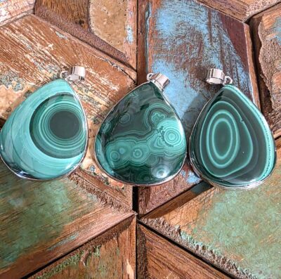 Malachite Tear Drop Pendants - Image 7