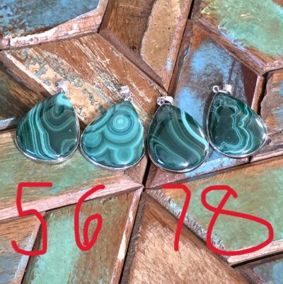 Malachite Tear Drop Pendants - Image 4