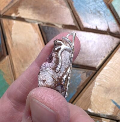 Raw Cobalt-Bearing Calcite Pendant - Image 6