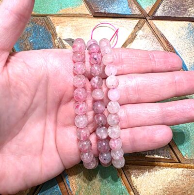 Rhodonite in Quartz Bracelets