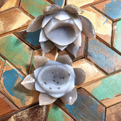 Agate Geode Lotus Carvings - Image 14