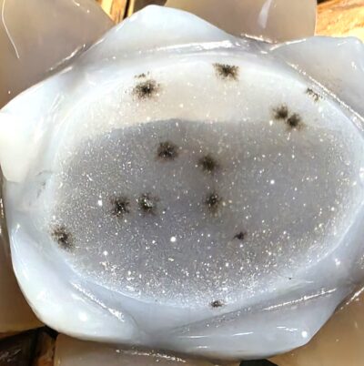 Agate Geode Lotus Carvings - Image 2