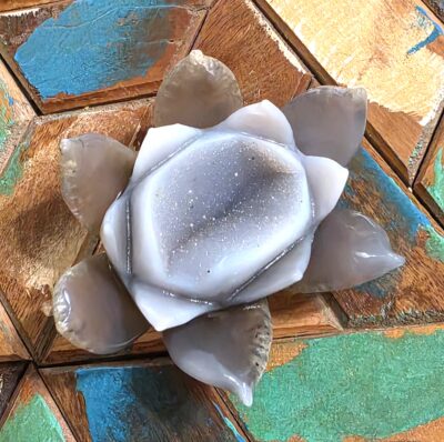 Agate Geode Lotus Carvings - Image 10
