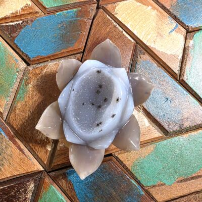 Agate Geode Lotus Carvings - Image 3