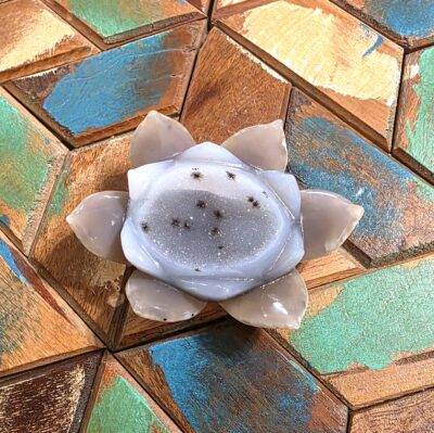 Agate Geode Lotus Carvings - Image 4