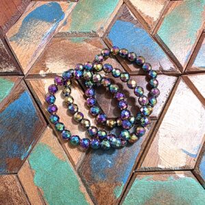 Faceted Rainbow Hematite Bracelets