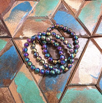 Faceted Rainbow Hematite Bracelets
