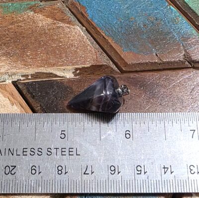 Chevron Amethyst Pendulum Pendant - Image 4