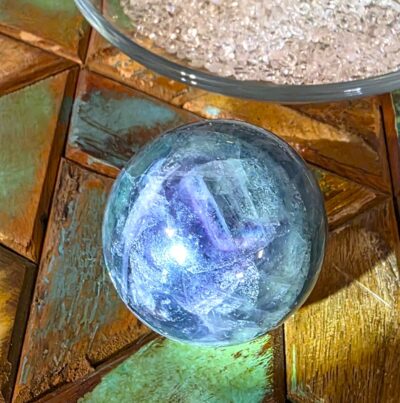 Blue Rainbow Fluorite Sphere - Image 3