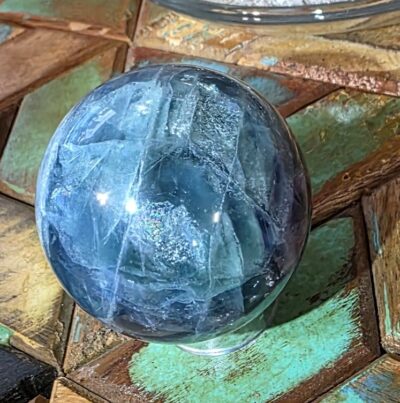 Blue Rainbow Fluorite Sphere - Image 10
