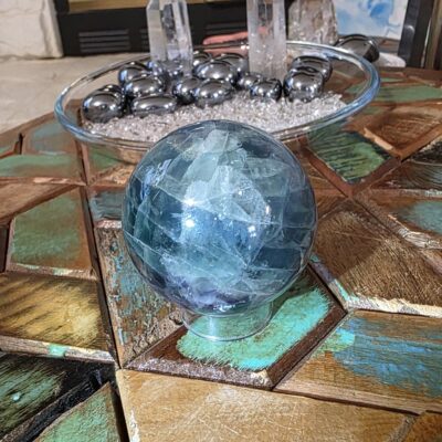 Blue Rainbow Fluorite Sphere - Image 11