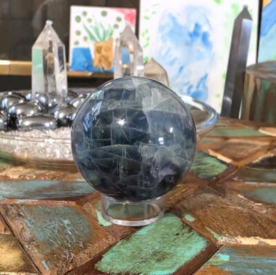 Blue Rainbow Fluorite Sphere - Image 13