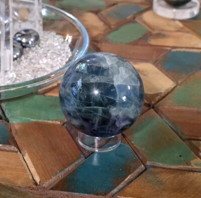 Blue Rainbow Fluorite Sphere - Image 14