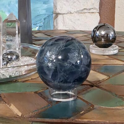 Blue Rainbow Fluorite Sphere - Image 17