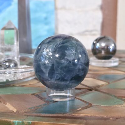 Blue Rainbow Fluorite Sphere - Image 18
