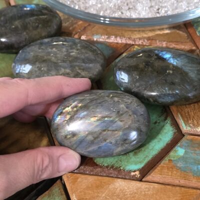 Extra Large Labradorite Palm Stones- All Have Flash! - Image 4