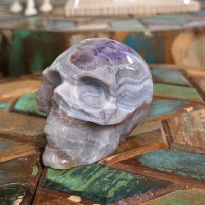 Amethyst and Agate Skulls - Image 9
