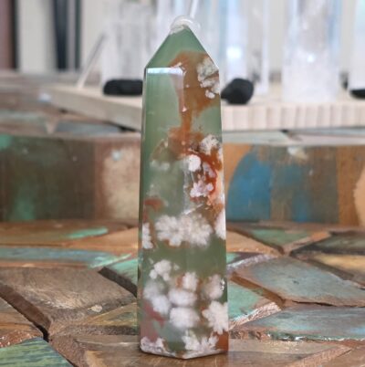 Green Flower Agate Tower - Image 2