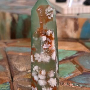 Green Flower Agate Tower
