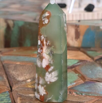 Green Flower Agate Tower - Image 4