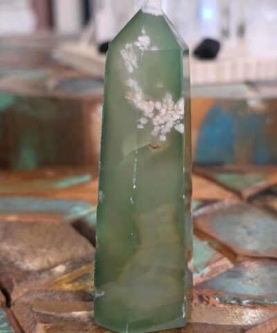 Green Flower Agate Tower - Image 5
