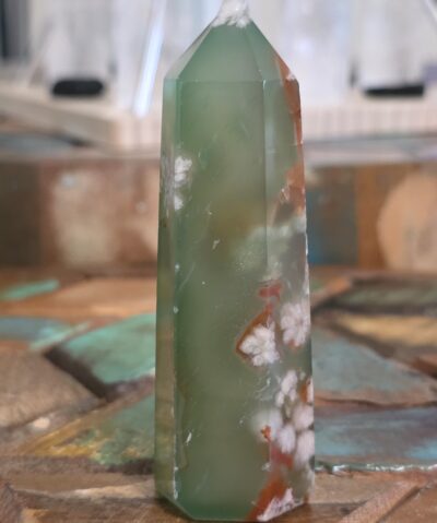 Green Flower Agate Tower - Image 6